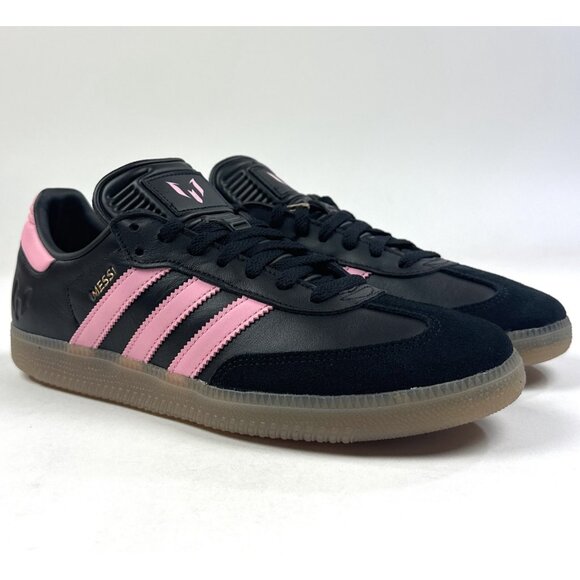 Adidas Samba Lionel Messi Mens 9 Black Pink Shoes Athletic Inter Miami JP7845 - Picture 2 of 9